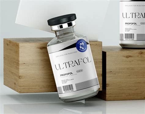 Propofol Ultrafol Minimalist Label Design for Medical Anesthesia