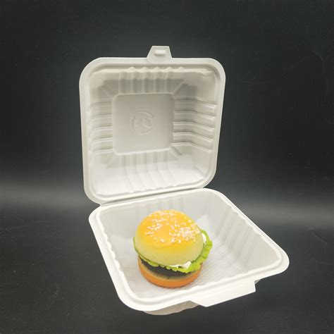 Biodegradable Cornstarch Hamburger Clamshell Box China Cornstarch