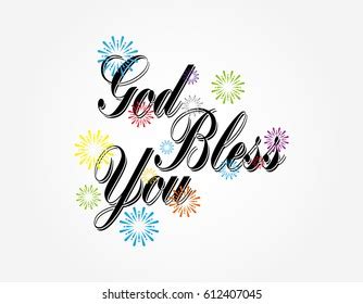 God Bless You Hand Lettering Quote Stock Vector Royalty Free