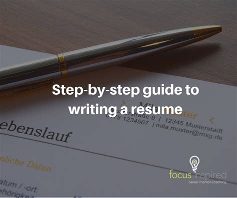 Step By Step Guide To Writing A Resume Focus Inspired Career Coach