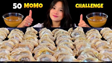 50 Buff Momo Challenge With Spicy Chatni Mukbang Youtube