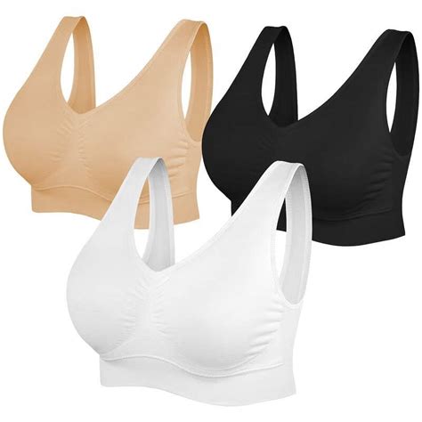 Women S Pack Seamless Comfortable Sports Bra With Removable Pads Full