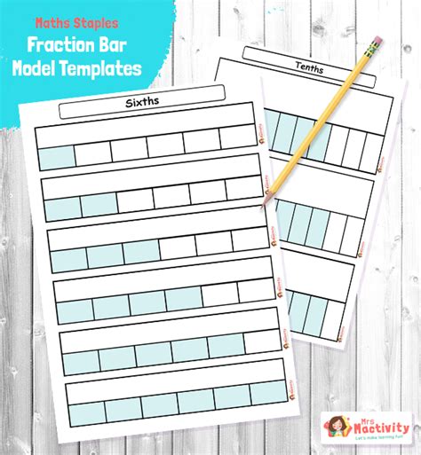 Fraction Bar Model Templates Fraction Worksheets