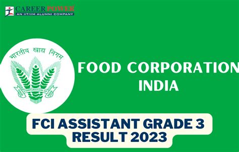 Fci Ag3 Final Result 2023 Assistant Grade 3 Result Link