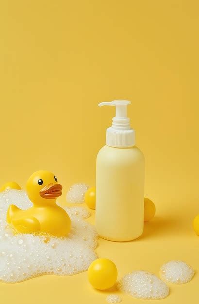 Premium Photo Fun Yellow Rubber Duck And Bubble Bath