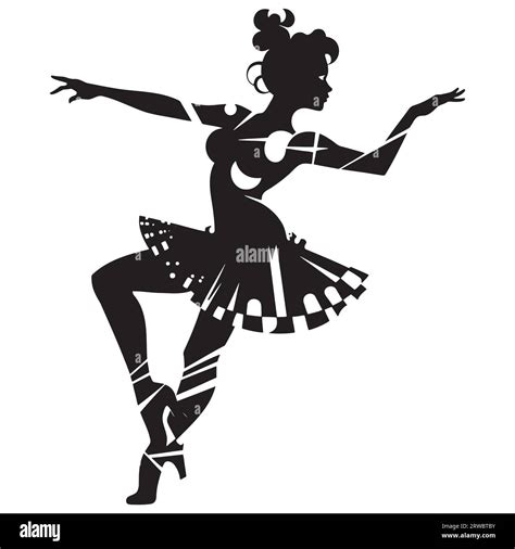 Vector Isolated Silhouette Of A Dancing Girl Stock Vector Image And Art Alamy