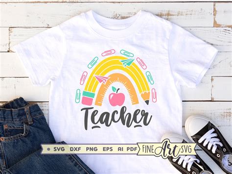 Teacher Rainbow SVG Cutting File for Cricut School Rainbow - Etsy