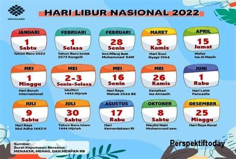 Hari Besar Nasional Dan Internasional Tahun 2022 Perspektiftoay