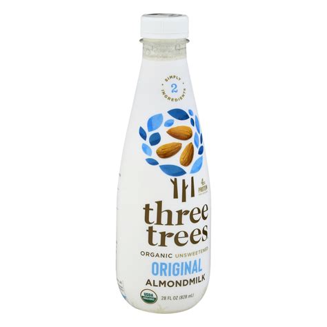 Three Trees Unsweetened Organic Original Almond Milk Fl Oz Fl Oz