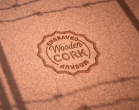 Premium Psd Cork Logo Mockup Design
