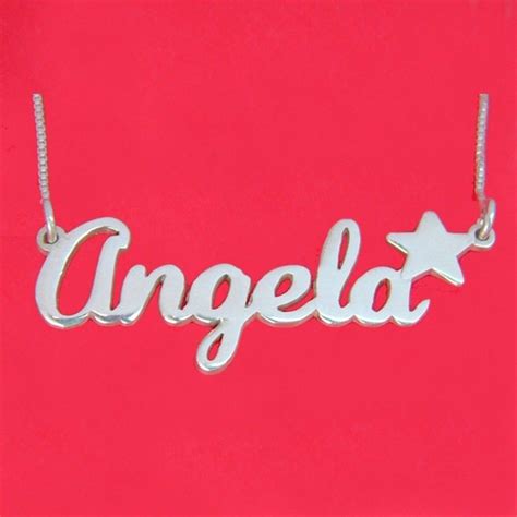 Angela Name Necklace With Star Name Necklace Xmas T Angela