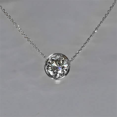 Half Carat Solitaire Diamond Necklace - Etsy