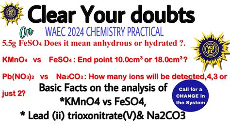 WAEC Chem Practical 2024 Facts On Salt Analysis Lead Nitrate