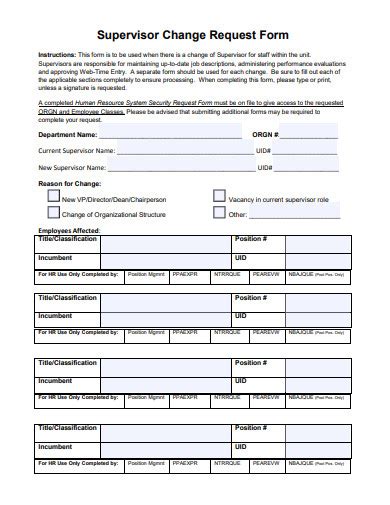 FREE 21 Supervisor Form Samples In MS Word PDF