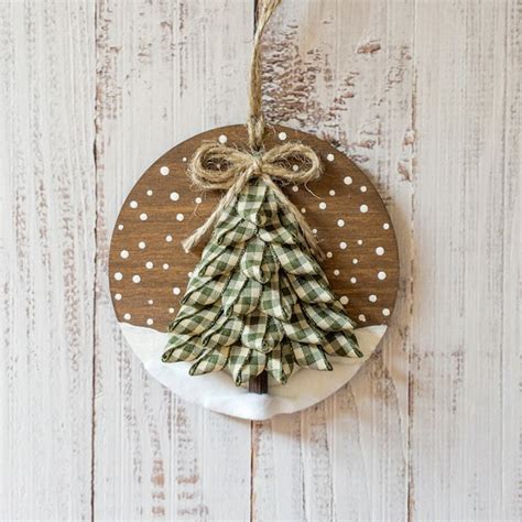 Wood Tree Ornaments Etsy