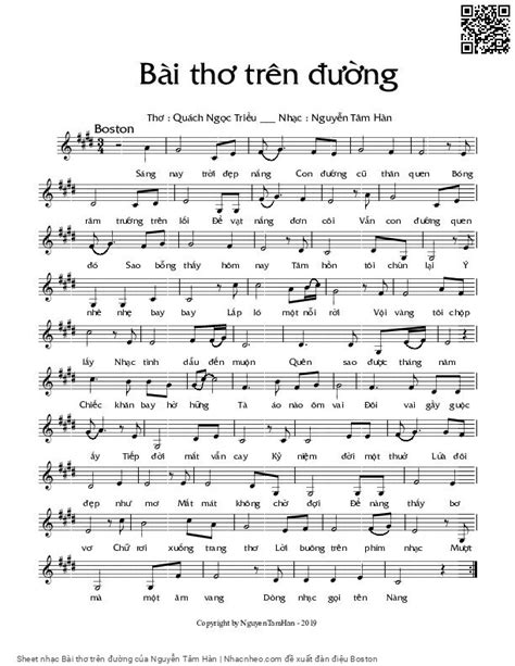 Sheet Nhạc Bài Thơ Trên đường Pdf Lời And Hợp âm Nhạc Nhẽo
