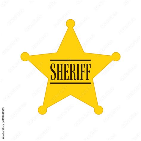 5 Point Sheriff Star Badge Icon Clipart Image Isolated On White