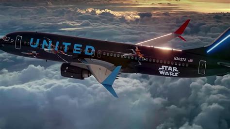 Sneak A Peek Inside United Airlines Star Wars Themed Airplane Disney