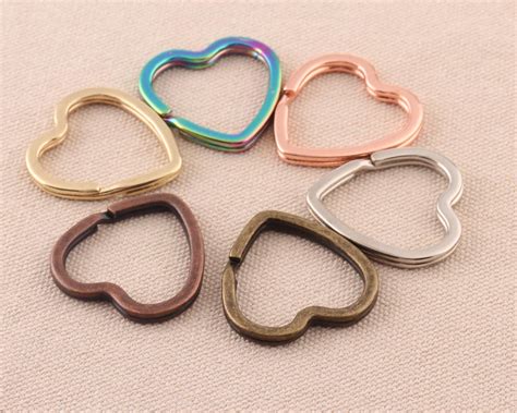 Pcs Heart Shape Key Ring Rose Gold Etsy