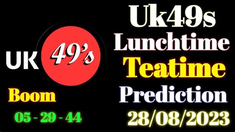 Uk49s Lunchtime Prediction For Today Uk49s Lunchtime And Teatime