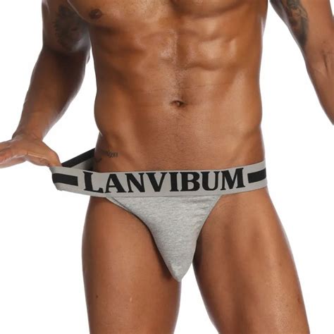 LANVIBUM Brand Men Sexy Lingerie Men Large Pouch Underwear Letter