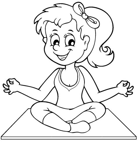 Happy Yoga Girl Kleurplaten Yoga Kleurplaten Kleurplaten Voor