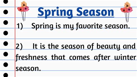 Lines On My Favourite Season Spring Season Essay On Spring Season