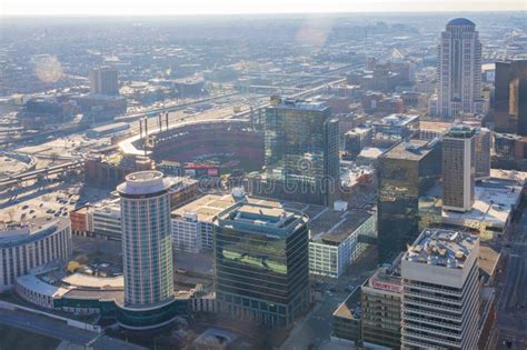 Aerial View of the St. Louis Cityscape from the Gateway Arch Editorial ...