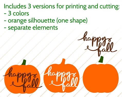 Happy Fall Svg Pumpkin Handwritten Calligraphy Cut File For Cricut