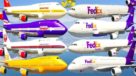 Gta V Every Boeing Old School Style Airplanes Vs Every Fedex