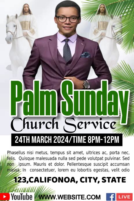 Palm Sunday Service Design Template Flyer Postermywall