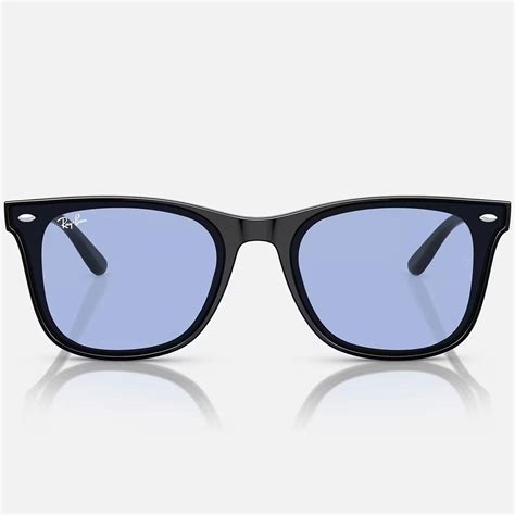 Ray Ban Rb4420 Retro 50s Classic Black Sunglasses Blue Lens