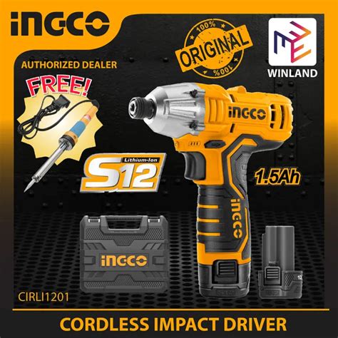 Ingco By Winland Lithium Ion Impact Driver Power Tool V With Free