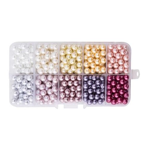 PandaHall Elite 1 Boite Environ 230 600 Pcs Perle Verre Rond 4mm 6mm