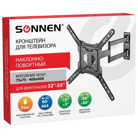 Кронштейн-крепление для ТВ настенный до 35 кг. VESA 75х75-400х400 32 ...