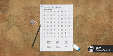 World S Biggest Cities Word Search Worksheet Teacher Made