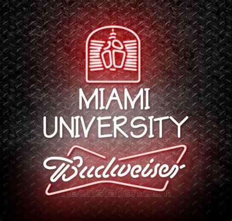 Budweiser Bowtie Miami University Neon Sign For Sale Neonstation