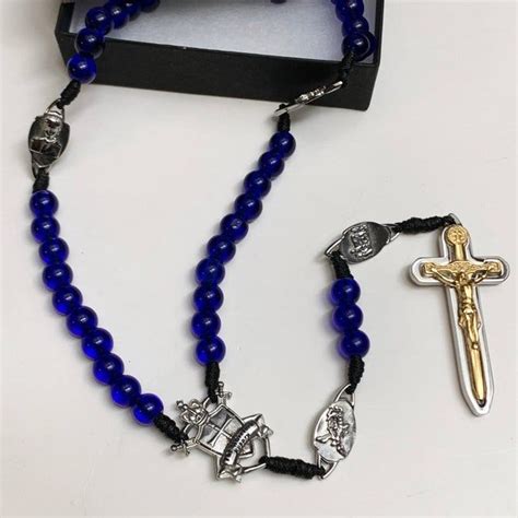 Paracord 8mm Cobalt Blue Glass Bead Warrior S Rosary Special Stainless