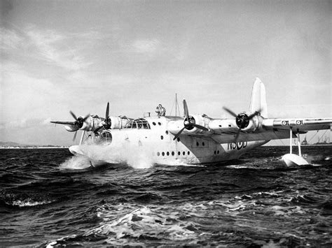A British Short Sunderland Flying Boat Patrol Bomber From The Raf