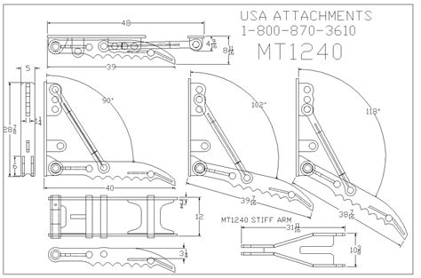 Every photo for MT1240 excavator backhoe thumb by USA Attachments