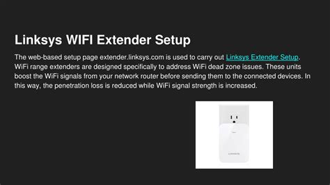 PPT Linksys WIFI Extender Setup 1 PowerPoint Presentation Free