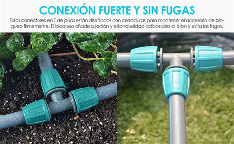 Tomotato Accesorios De Riego Por Goteo De 20 Piezas Conector En T Con