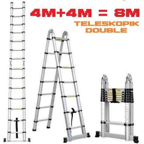 Jual Tangga Teleskopik Double 8M 8 Meter Type A Tangga Lipat