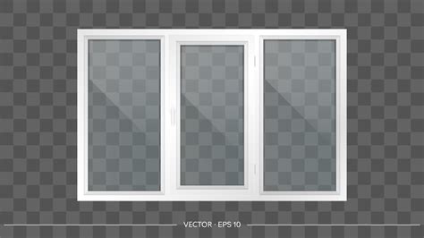 Ventana De Metal Pl Stico Blanco Con Cristales Transparentes Vector