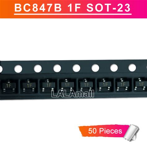 50pcs BC847 BC847A 1E BC847B 1F BC847C 1G SOT23 SOT 23 SMD 45V 100mA