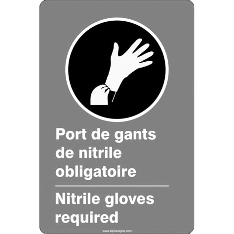 Affiche De Sécurité Aux Normes Csa Bilingue Port De Gants De Nitrile