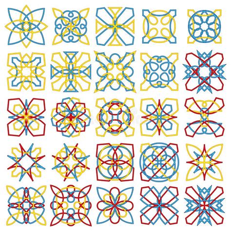Set Of Colored Ornamental Shapes Stock Illustration Illustration Of