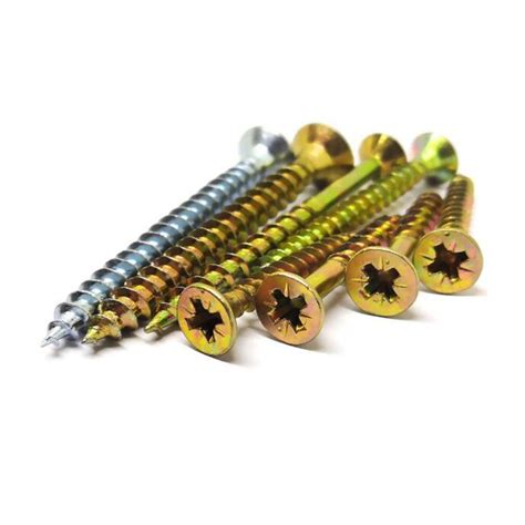 High Quality Chipboard Screws With Yellow Zinc Plated Csk Head Din7505 Harden Furniture Torx