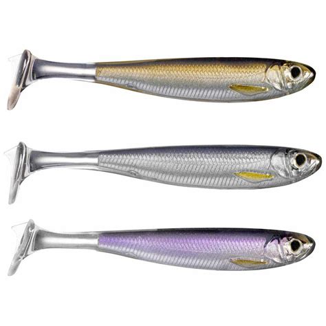 Live Target Slow Roll Shiner Paddle Tail Soft Lure Mm Silver Waveinn