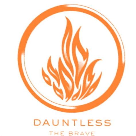 The Logo For Dauntless Is Shown In An Orange And White Circle With Flames